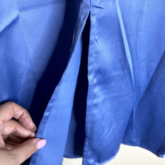 WeWoreWhat Slate Blue Midi Dress Size 00 Revolve Cowl Satin Charmeuse NEW Flirty - Picture 8 of 14